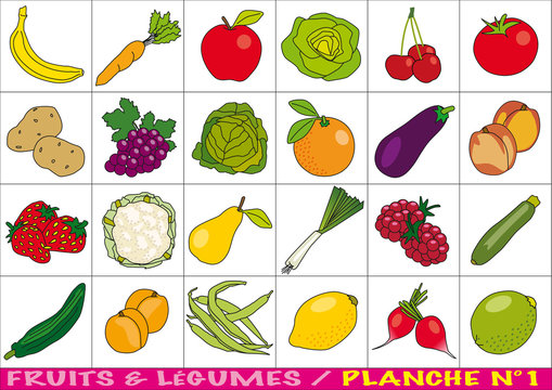 fruits et légumes - planche n°1