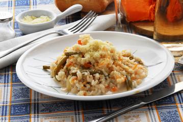 Arroz con calabaza y frijoles