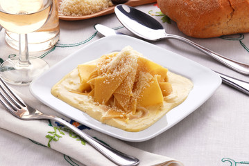 Maltagliati con queso Mascarpone