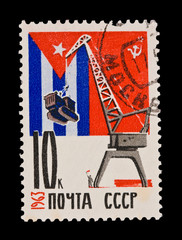 USSR, shows hoisting crane,   circa 1963