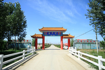 closeup of memorial archway in china