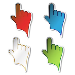 Vector stickers of hand - web pointers
