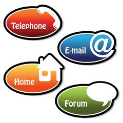 Vector banners - telephone, email, home, forum