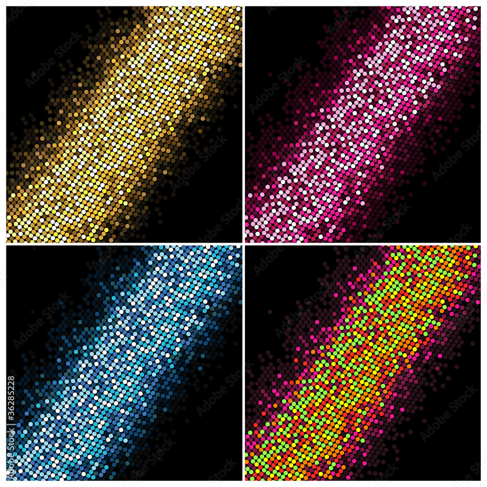 Poster vector set of color shiny backgrounds