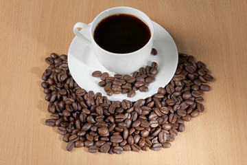 Beans and white cup