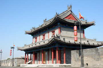 Obraz premium Ancient city wall of Xian, China