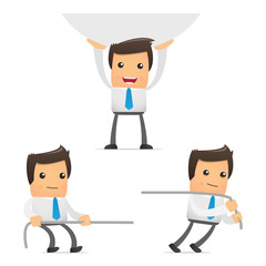 set of funny cartoon manager