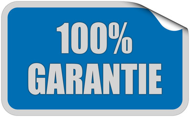 Sticker blau eckig curl oben 100% GARANTIE