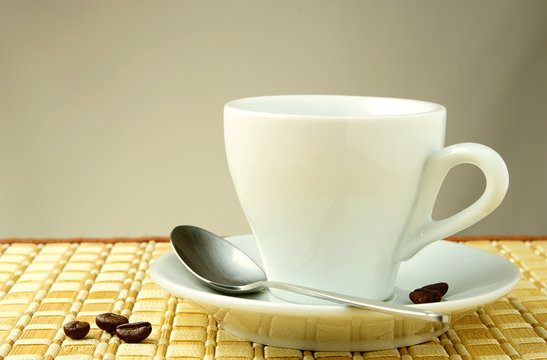 cup of coffee on gradient background