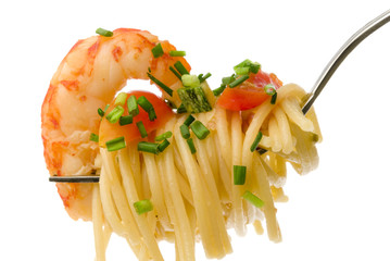 spaghetti con gambas
