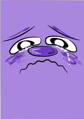 Sad simple face symbol - vector