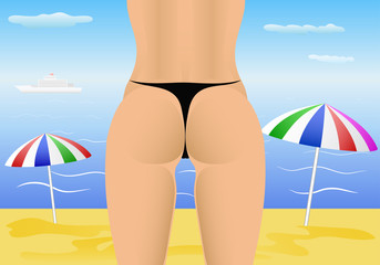 Fototapeta premium Sexy girl on the beach.