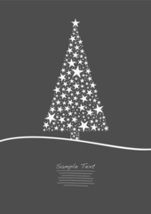 Christmas tree gray stars