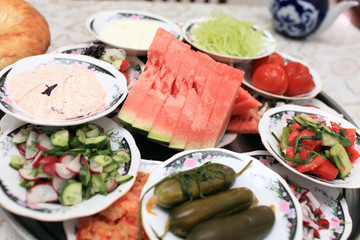 Appetizer in uzbek restaurant