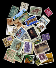 Fototapeta na wymiar Collection of vintage stamps
