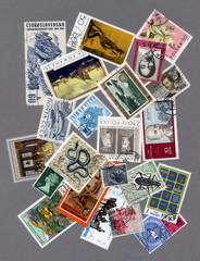 Fototapeta na wymiar Collection of stamps