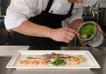 in der Restaurantküche