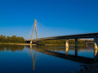 Fototapeta na wymiar modern bridge Swietokrzyski, Warsaw , Poland
