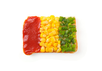 Open sandwich looking like Guinea national flag