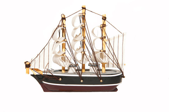 wooden model of boat