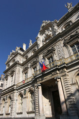 Fototapeta na wymiar Wejście do hotelu de Ville na Place Bellecour