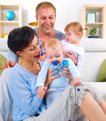 Obraz premium Happy Family with kids