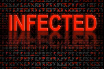 Software code or digital data infected by a virus
