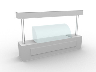 Simple white promotion counter for ice cream