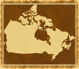 Map of Canada on the old texture in the frame