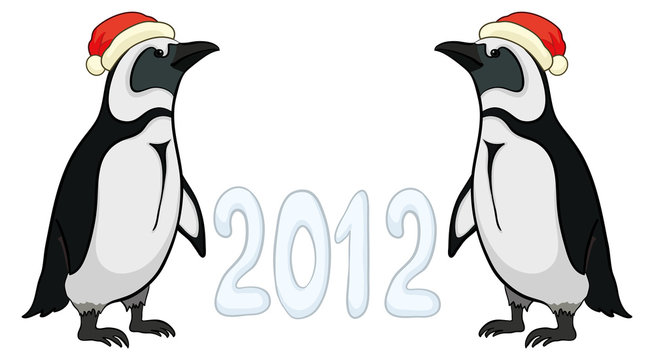 Emperor penguins with 2012