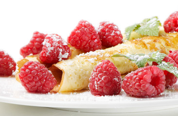 pancakes with raspberries
