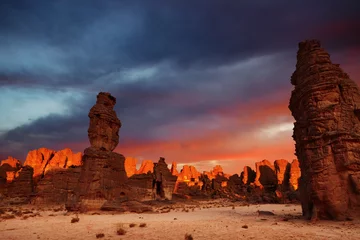 Fotobehang Sunrise in Sahara Desert © Dmitry Pichugin