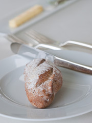 Small bread on a restaurant table