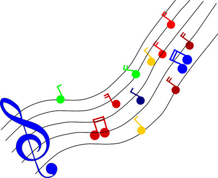 Note musicali colorate