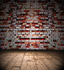 Grunge brick wall room
