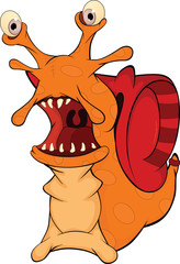 Malicious snail. The monster. Cartoon