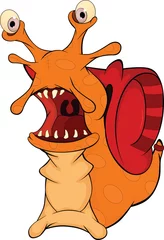 Gordijnen Malicious snail. The monster. Cartoon © liusa