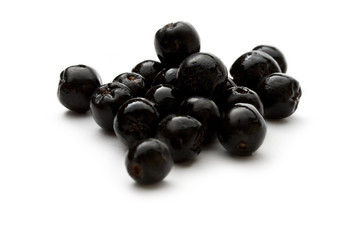 Black chokeberry isolated on the white background
