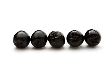 Black chokeberry isolated on the white background