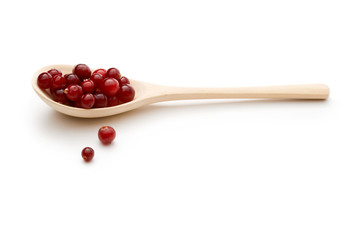 Cranberries isolated on the white background