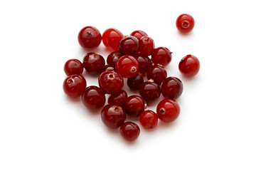 Cranberries isolated on the white background