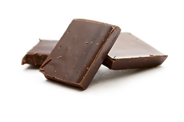 Chocolate on the white background