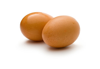 Eggs on the white background