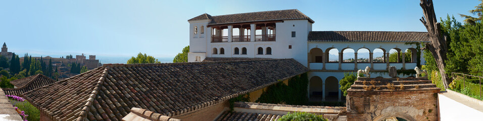Courtyard and pool in the Generalife, Alhambra, Granada, Spain