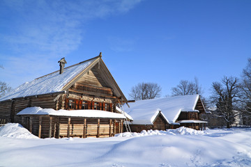 old wooden house in village