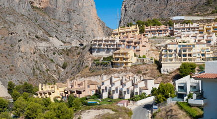 Fototapeta premium Beautiful house buildings at Spanish landscape. Pueblo Mascarat,