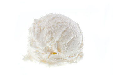 Weiße Kugel Eis auf weißem Hintergrund