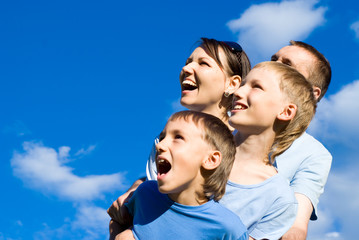 family and the sky