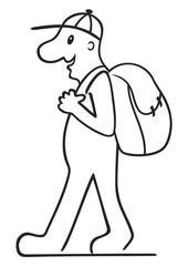 Tourist with backpack