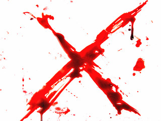 The bloody X sign. - obrazy, fototapety, plakaty